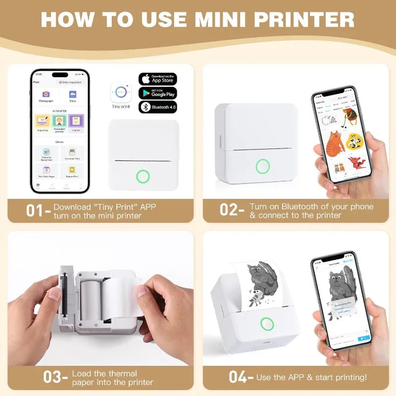 PocketPrint™ Wireless Mini Printer Set